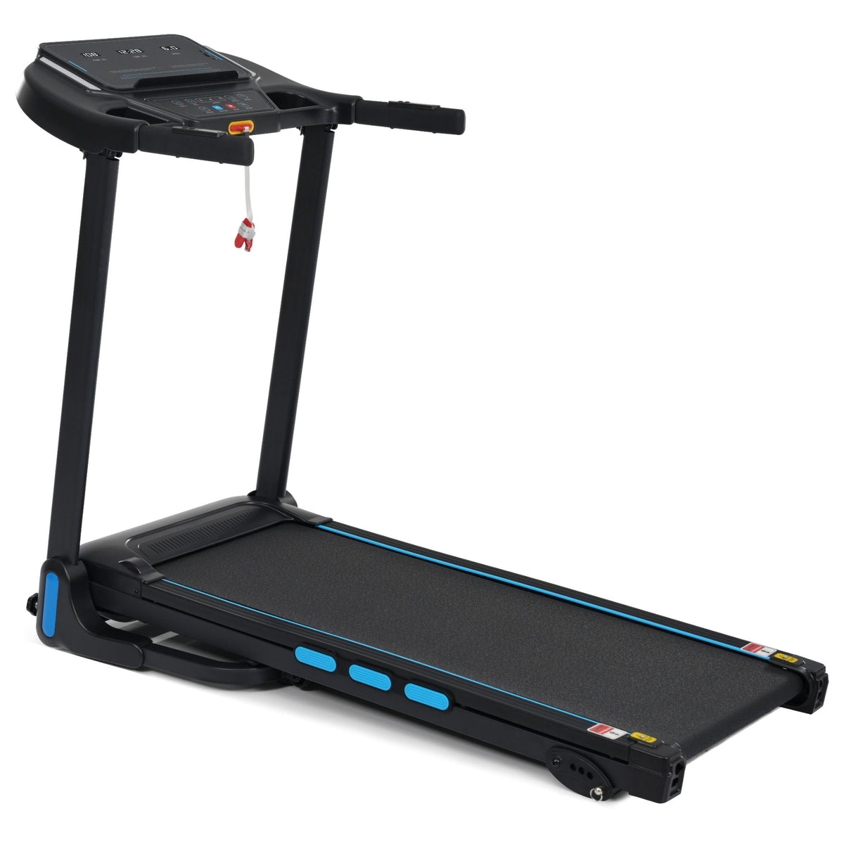 Cinta de correr plegable automática con sistema hidráulico de 3.5Hp, inclinación, sensores de frecuencia cardíaca, carga tipo C y USB, altavoz Bluetooth - Negro
