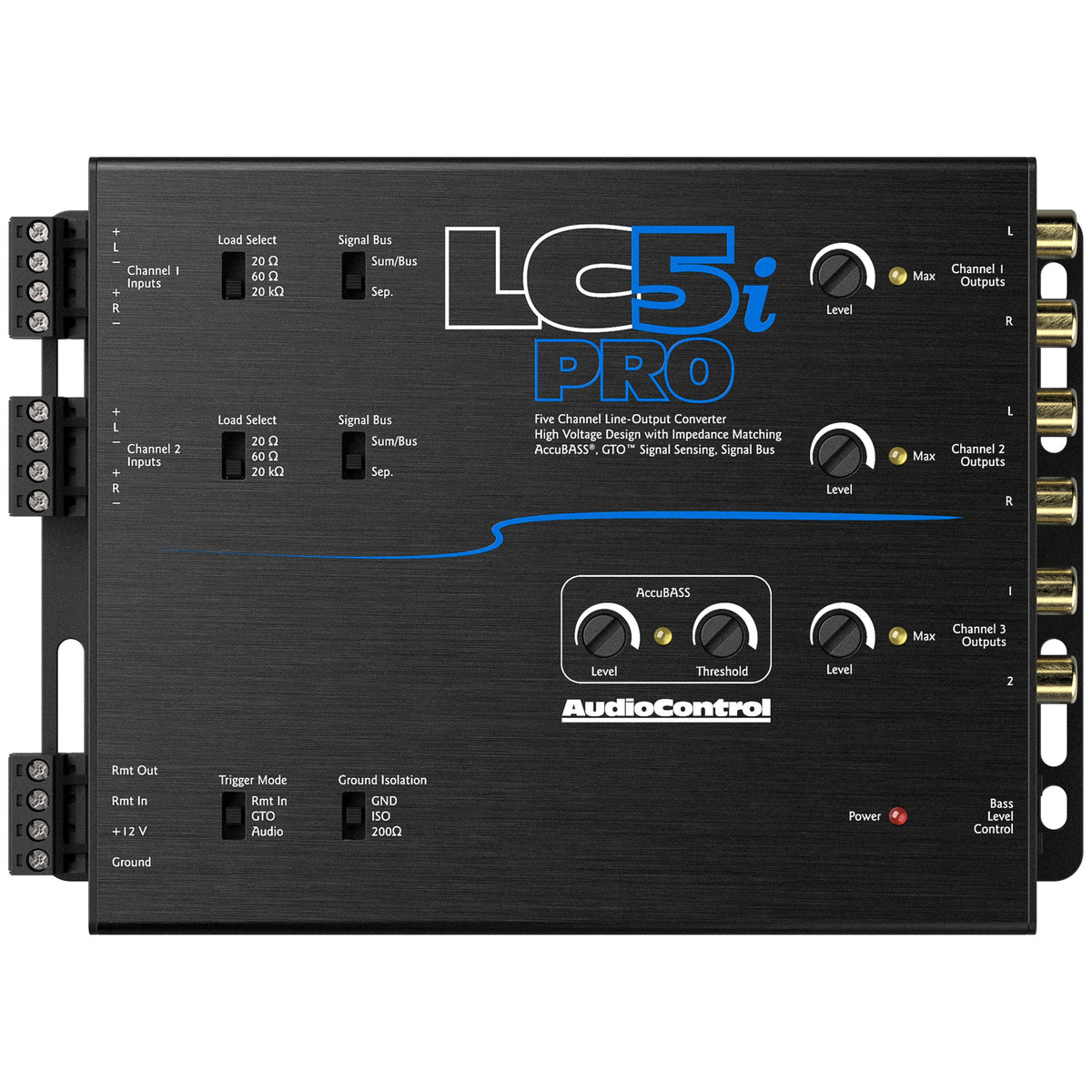 AudioControl - 5-Channel Active Line Output Converter with AccuBASS and Subwoofer Control - Black