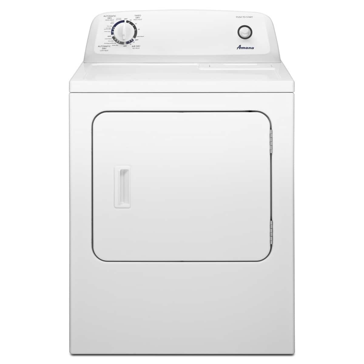 Amana - 6.5 Cu. Ft. Electric Dryer with Automatic Dryness Control - White