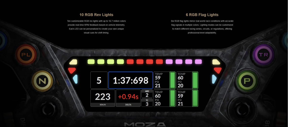 Moza Racing - KS Pro Sim Racing Steering Wheel for Windows - Black