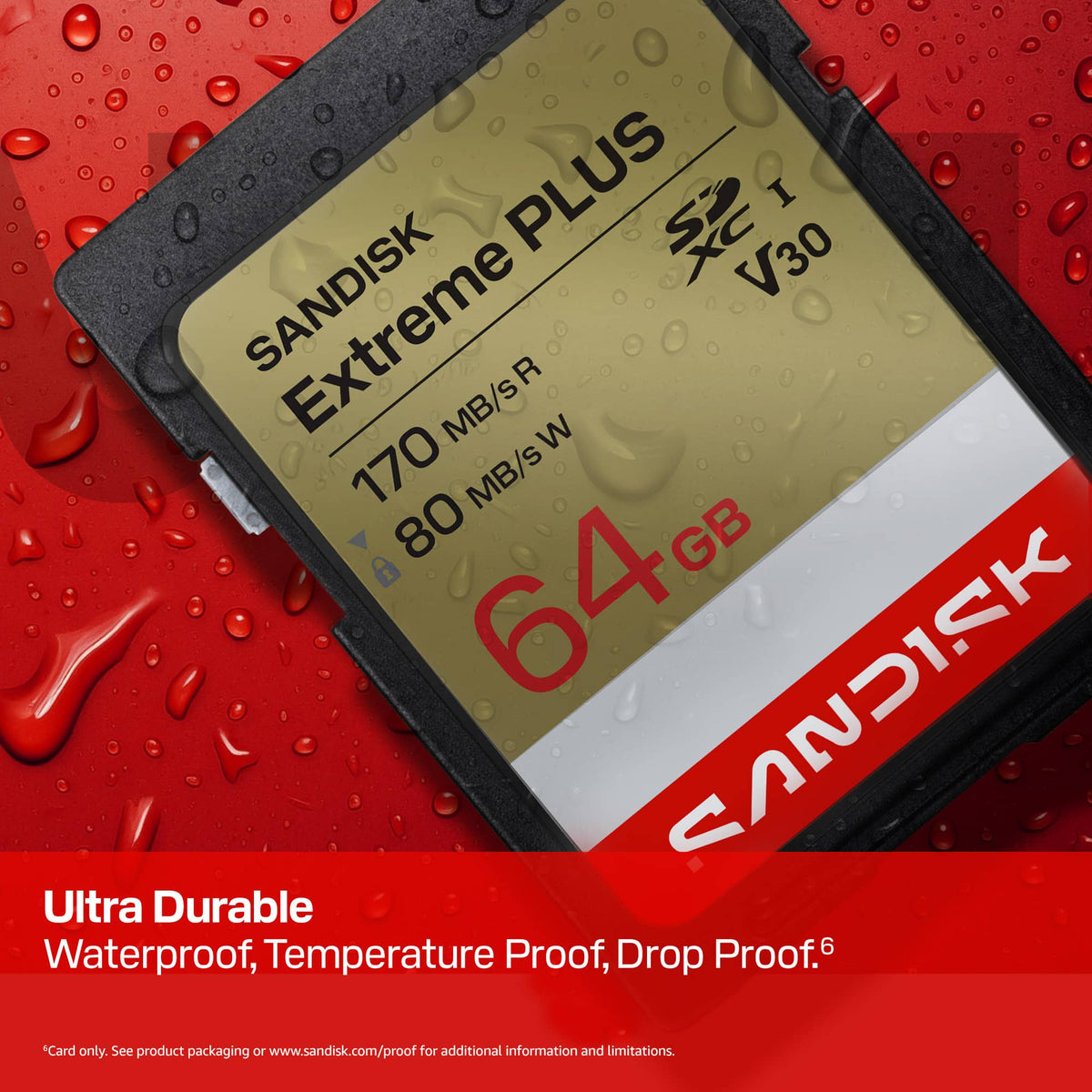 SANDISK - 64GB Extreme Plus SD UHS-I Memory Card