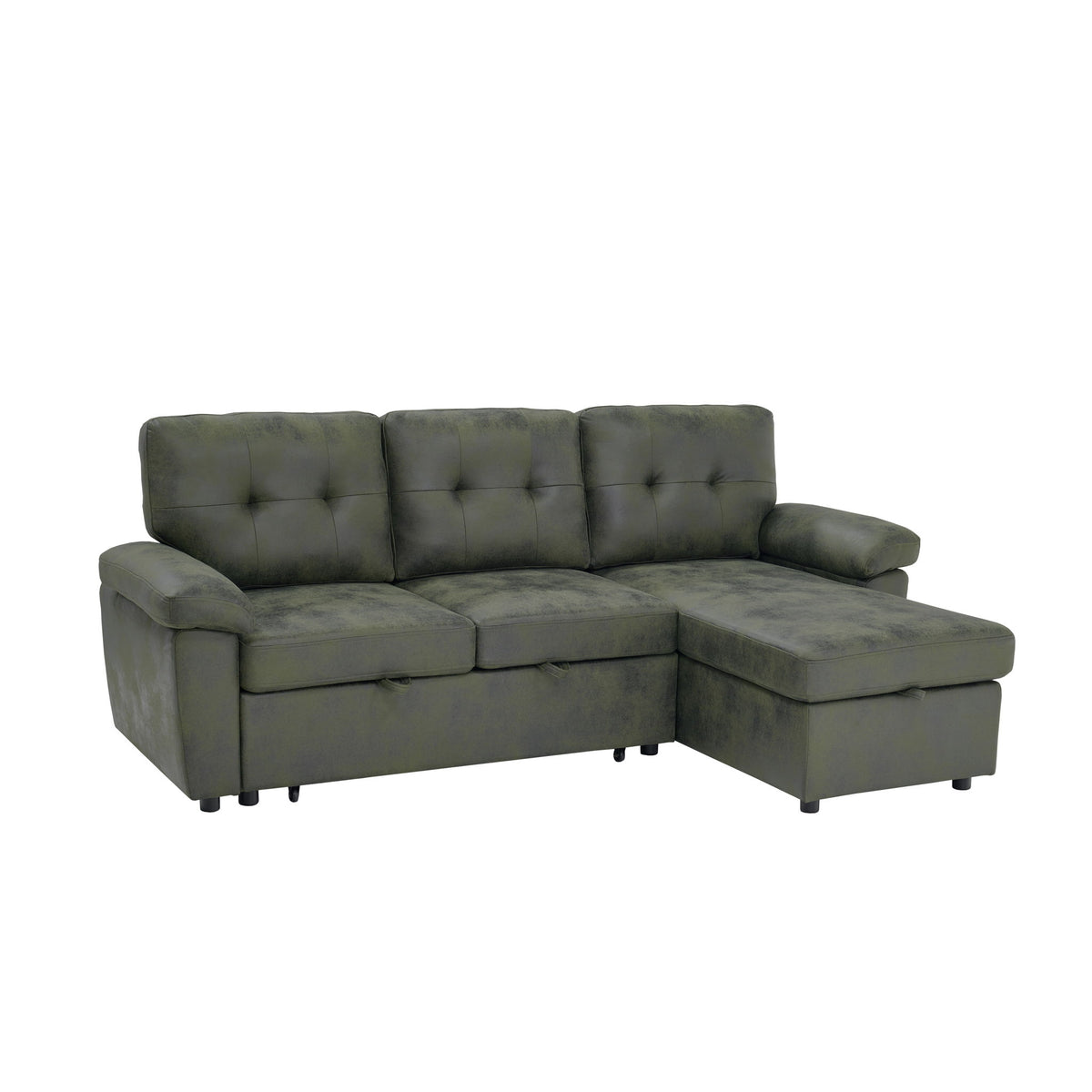 Convertible Sectional Sofa Bed With Pull Out Sleeper And Storage