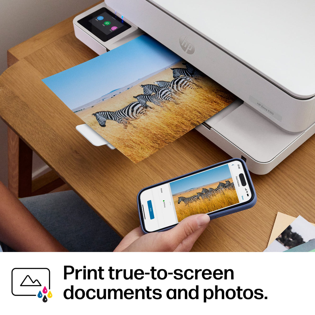 HP - Envy 6165 Wireless AI-Enabled All-in-One Inkjet Printer with 6 months of Instant Ink - White