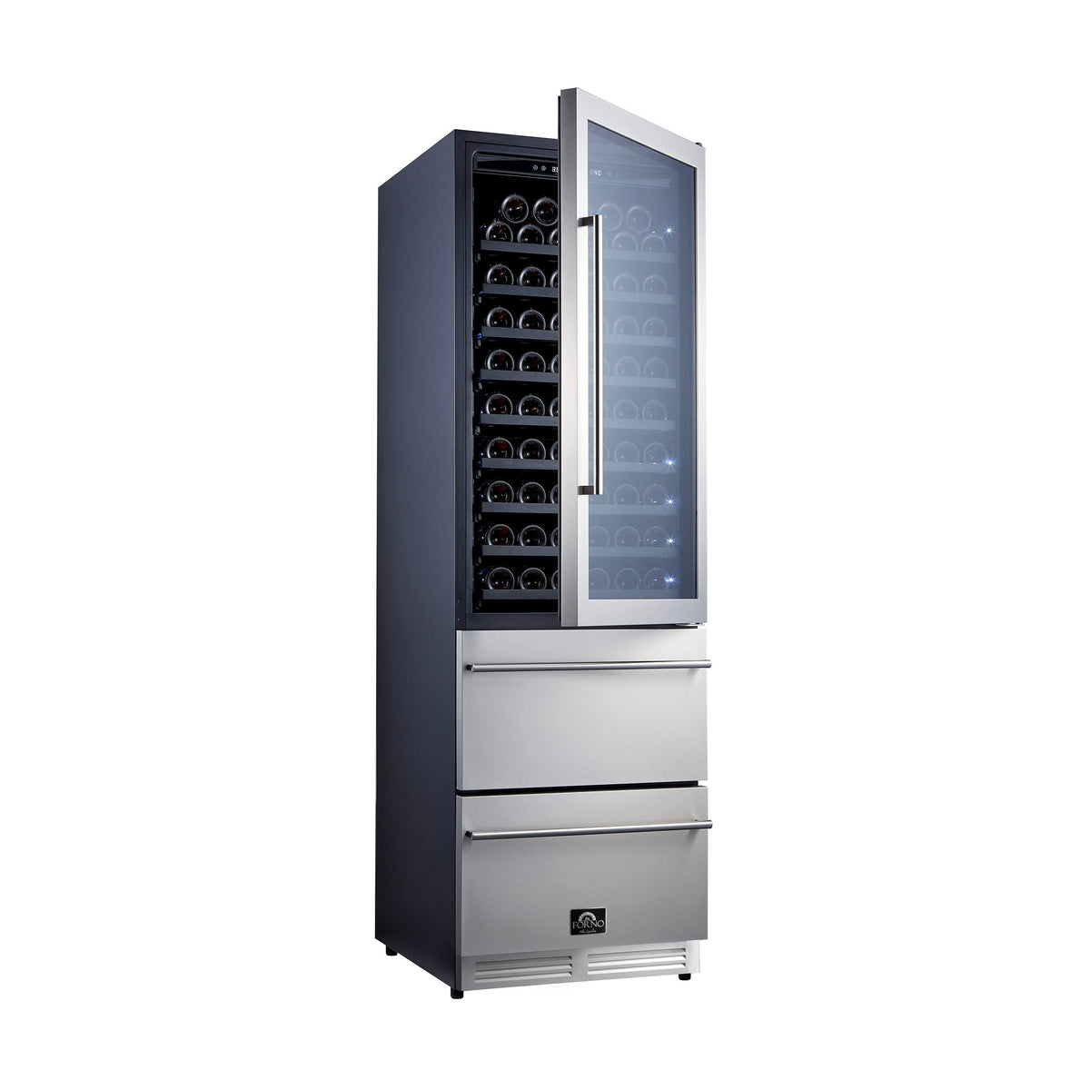 Forno Appliances - Azienda Dual Zone Convertible 108-Bottle Wine Cooler - Stainless Steel
