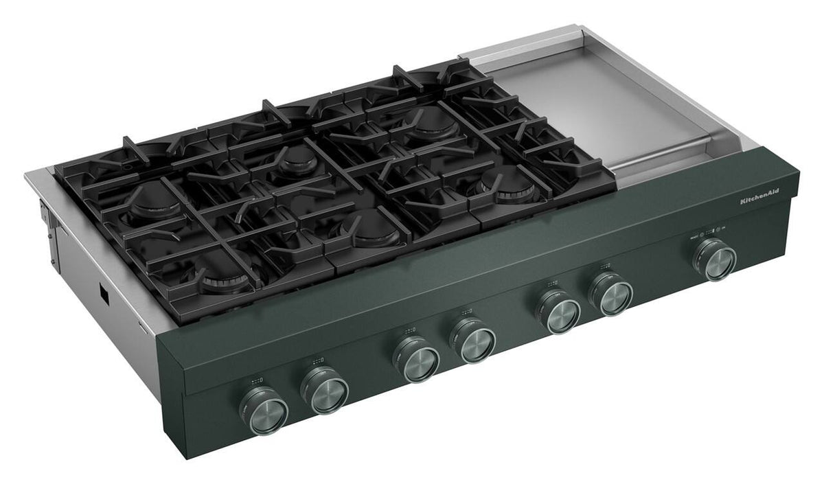 KitchenAid 48-inch 6-Burner Gas Commercial-Style Rangetop with Griddle - Juniper
