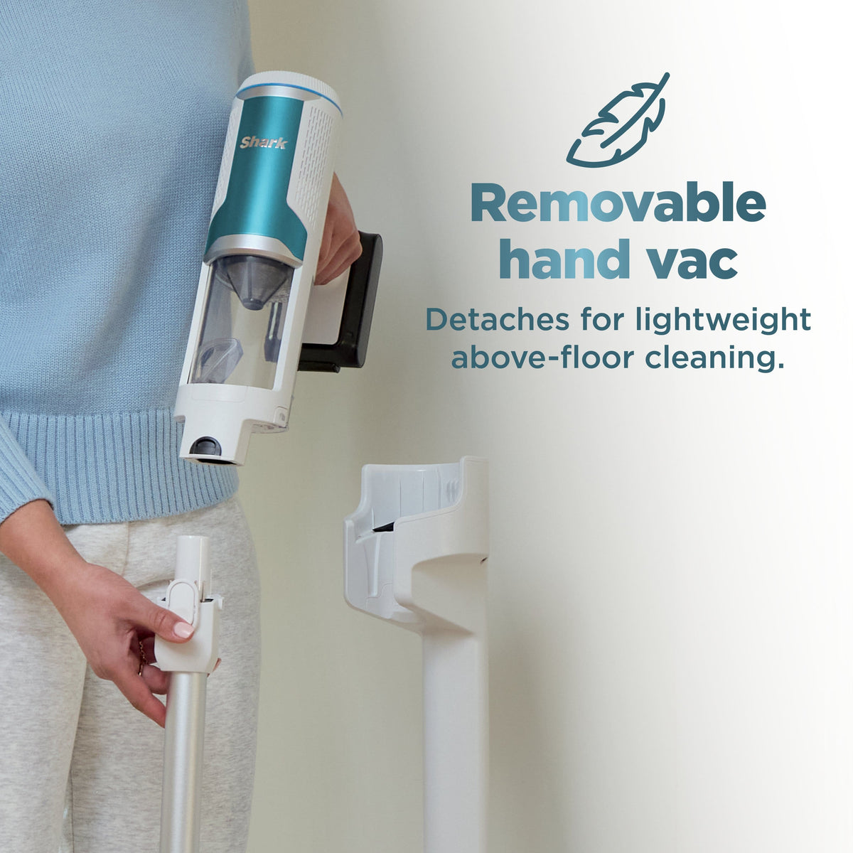 Shark - Clean & Empty, Cordless Stick Vacuum with 1.3L Auto-Empty System, HEPA, Up tp 40 Min Runtime - White