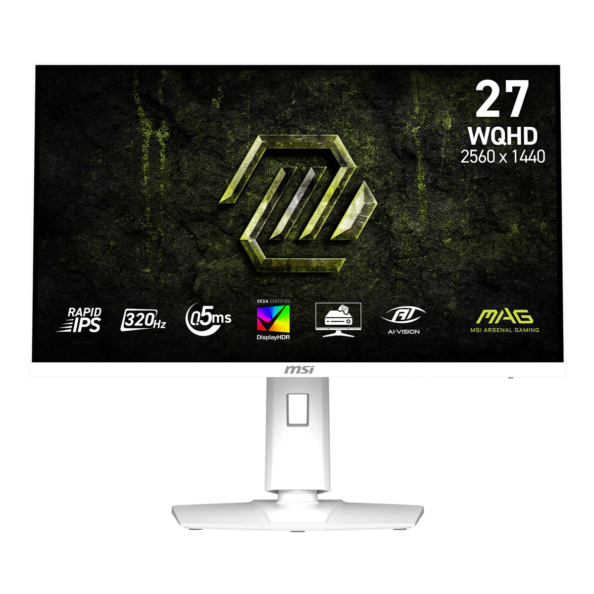 MSI - MAG 274QRFW X32 Rapid IPS LCD 27" QHD 320Hz 0.5ms FreeSync Gaming Monitor with HDR400 (DisplayPort, HDMI) - White