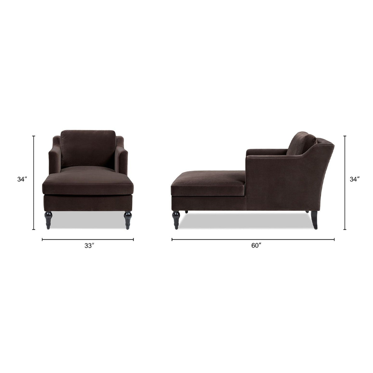 Josephine - Chaise longue tapizada