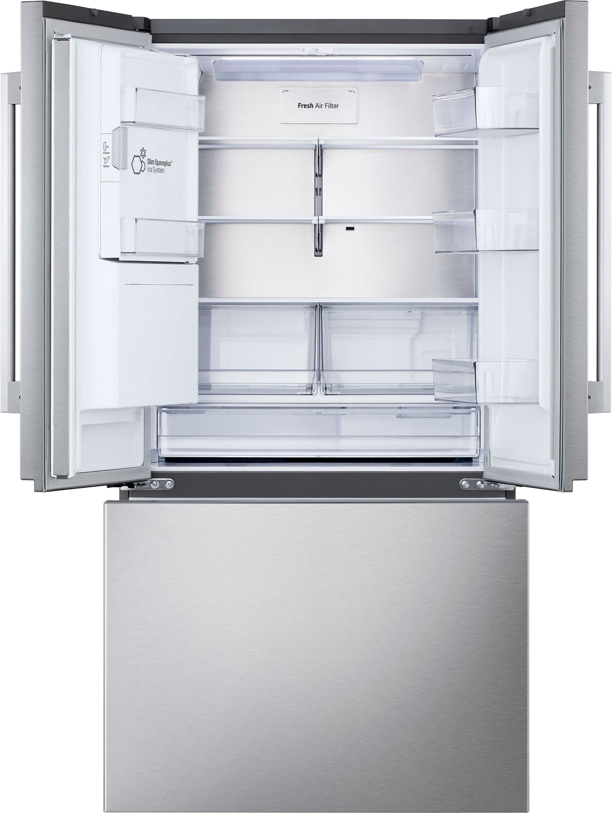 LG - 36-in Counter-Depth MAX 23.7 Cu. Ft. French Door Smart Refrigerator with Zero Clearance - Stainless Steel