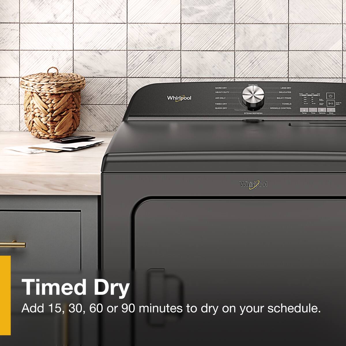 7.0 Cu. Ft. Whirlpool Electric Dryer with Moisture Sensor - Volcano Black
