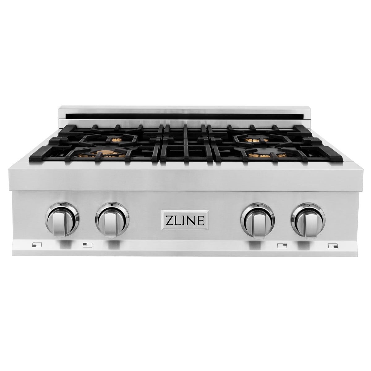 ZLINE - 30 in. Legacy Rangetop w/ 4 Brass Burners and Porcelain Cooktop in Stainless Steel - Stainless Steel