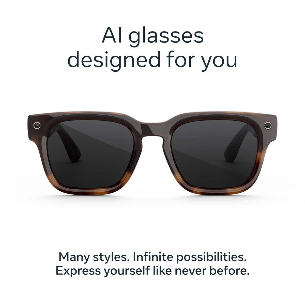 Meta - Fury-AI Glasses-Smart Features like 12MP Camera, Live Translate-3K HD Resolution- 8+Hour Battery-Transitions Grey Lenses - Mahogany