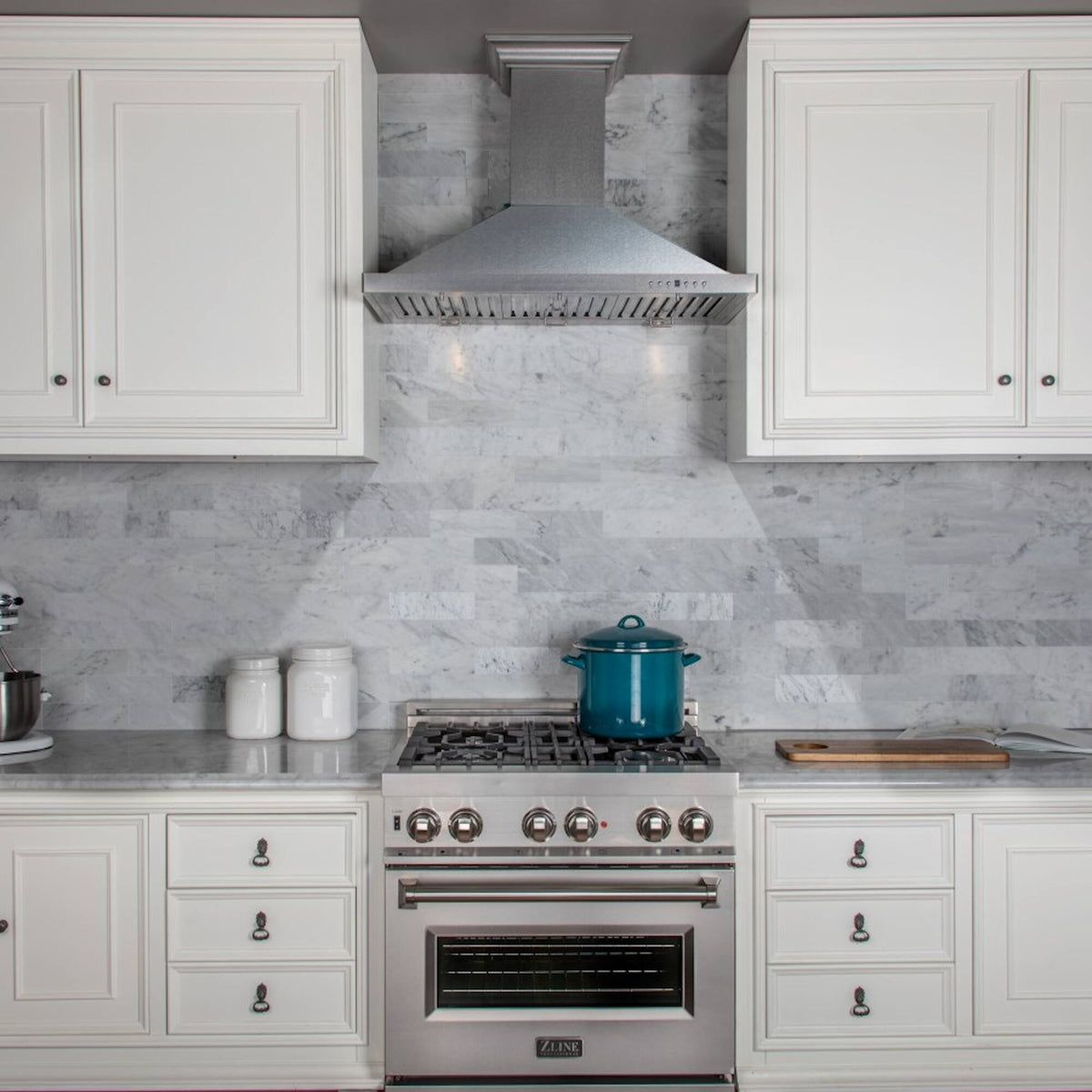 ZLINE - 36 inches - Externally Vented & Convertible - Wall Range Hood - Satin Stainless