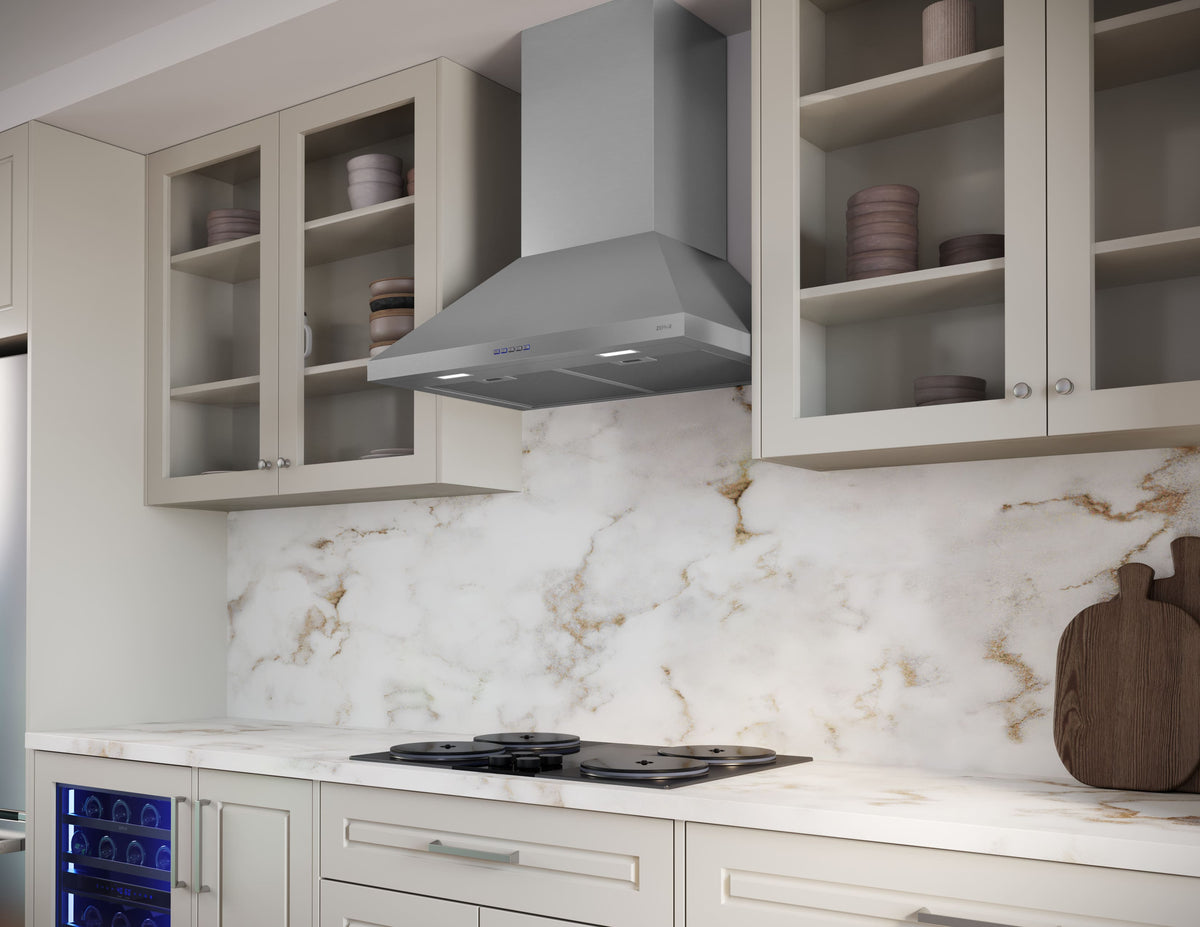 Zephyr - 30 inches - Convertible - Wall Range Hood - Stainless Steel