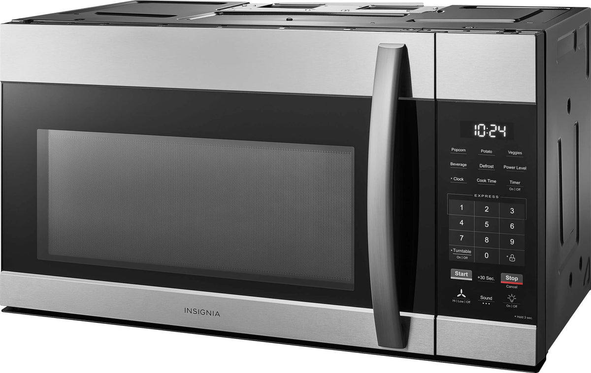 Insignia™ - 1.7 Cu. Ft. Over-the-Range Microwave with 2-Stage Cooking - Stainless Steel