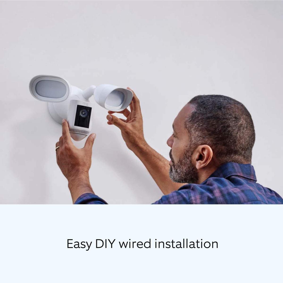 Ring - Floodlight Cam Pro with 2K Video and Ring-Vision, 2 LED Lights, Dual Band Wi-Fi, and 3D Motion Detection - White