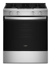 Whirlpool - 30 in. Wide 4 burners 5.0 cu. ft. Freestanding Slide-In Gas Range with No Preheat and Slow Cook Modes - Stainless Steel