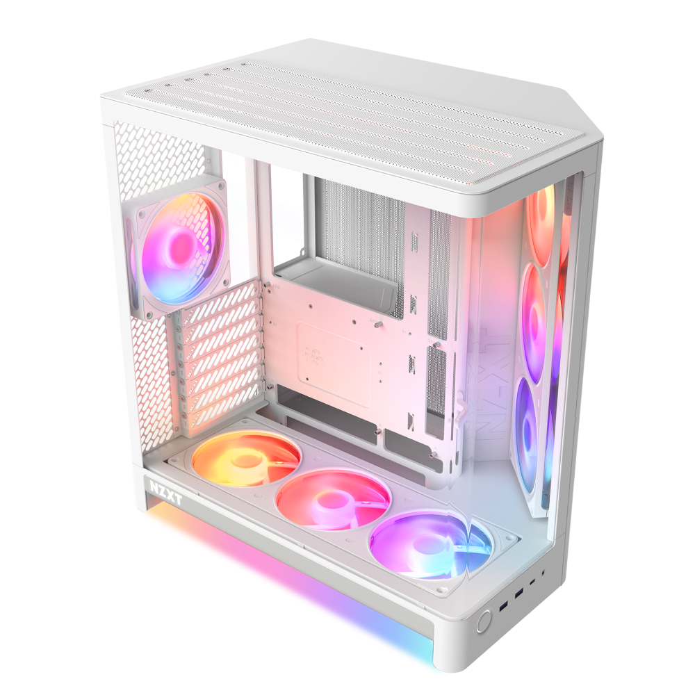 NZXT - H6 RGB+ - ATX Dual-Chamber PC Case with Pre-Installed RGB Fans and Control Hub Lite - White