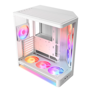 NZXT - H6 RGB+ - ATX Dual-Chamber PC Case with Pre-Installed RGB Fans and Control Hub Lite - White