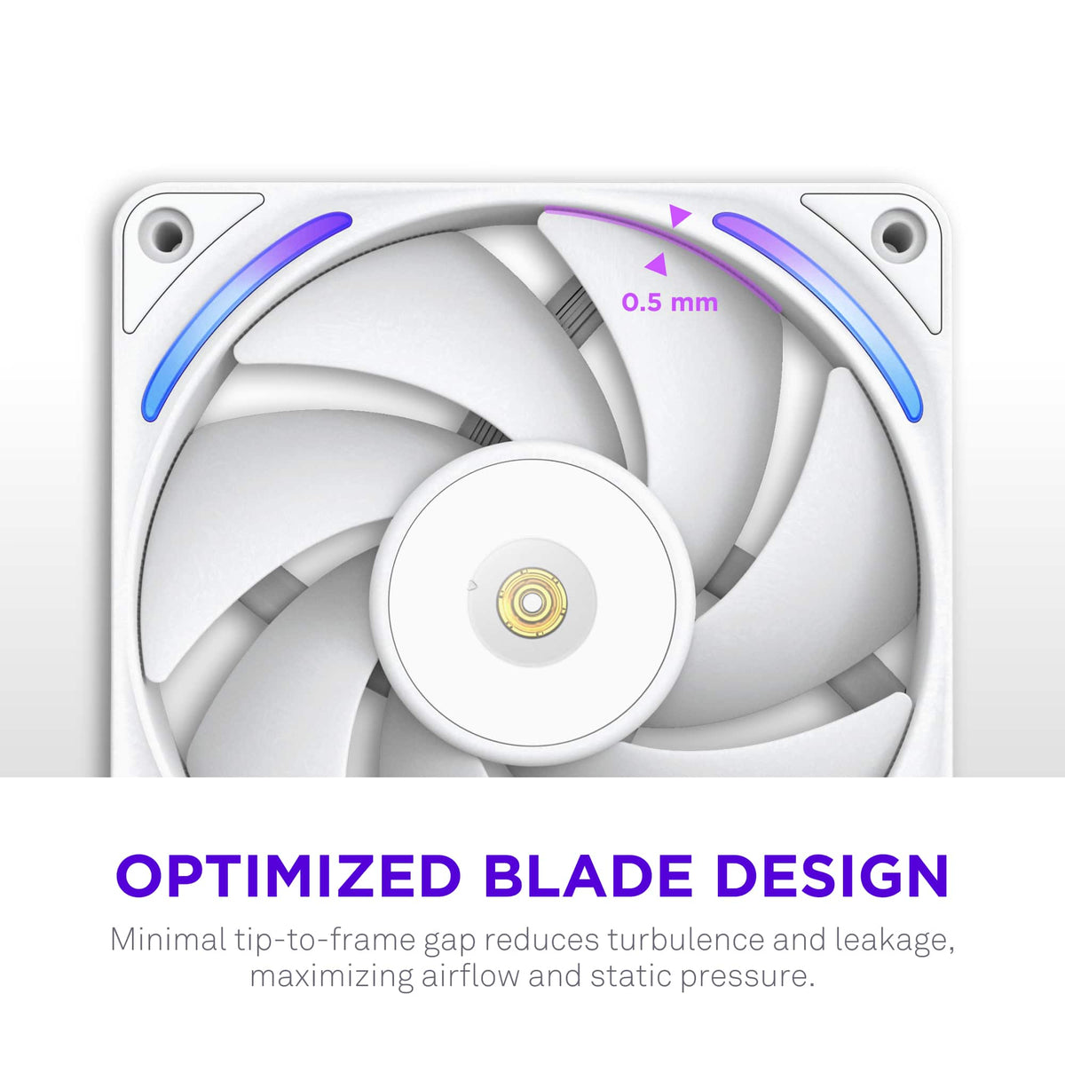 NZXT - F120X Performance Fan - 120mm PWM RGB Computer Case Fan with LCP Frame & Blades - White