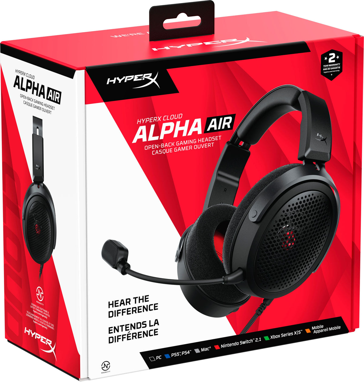 HyperX - Cloud Alpha Air Wired Open-Back Gaming Headset for PC, PS5, PS4, Xbox X|S, Nintendo Switch, Mac, and Mobile - Black