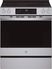 GE Profile - 30 in. Wide 4 Elements 5.3 Cu. Ft. Slide-In Electric Induction Convection Range with Air Fry and EasyWash Oven Tray - Stainless Steel