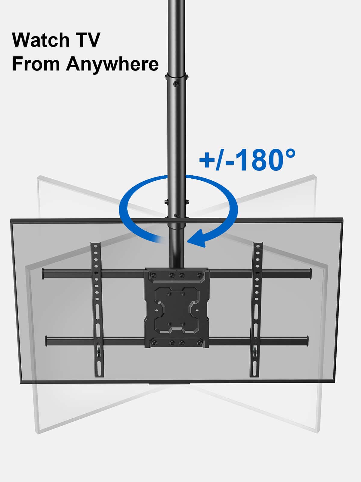 ErgoAV - 43″-75″ Ceiling Mounts for TVs - Black
