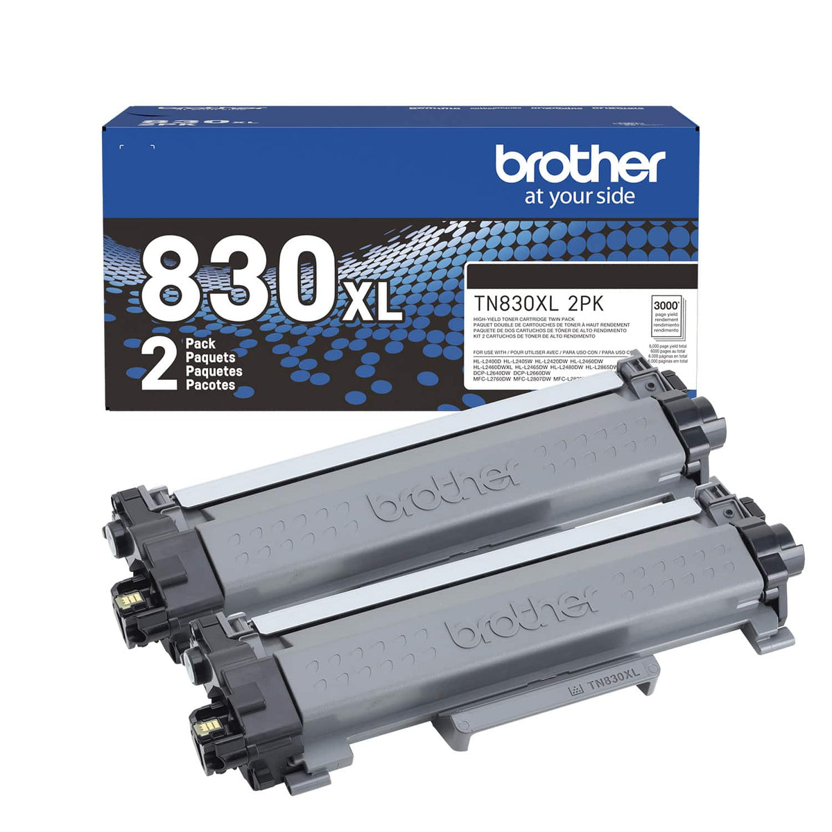 Brother - TN830XL 2-Pack High-Yield Toner Cartridges - Black