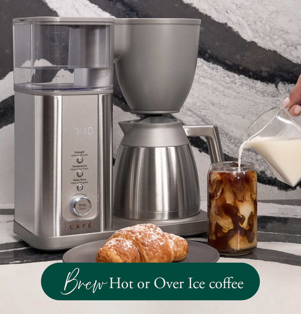 Café - Specialty Smart 10-Cup and Single Serve Coffee Maker with Insulated Thermal Carafe - Stainless Steel