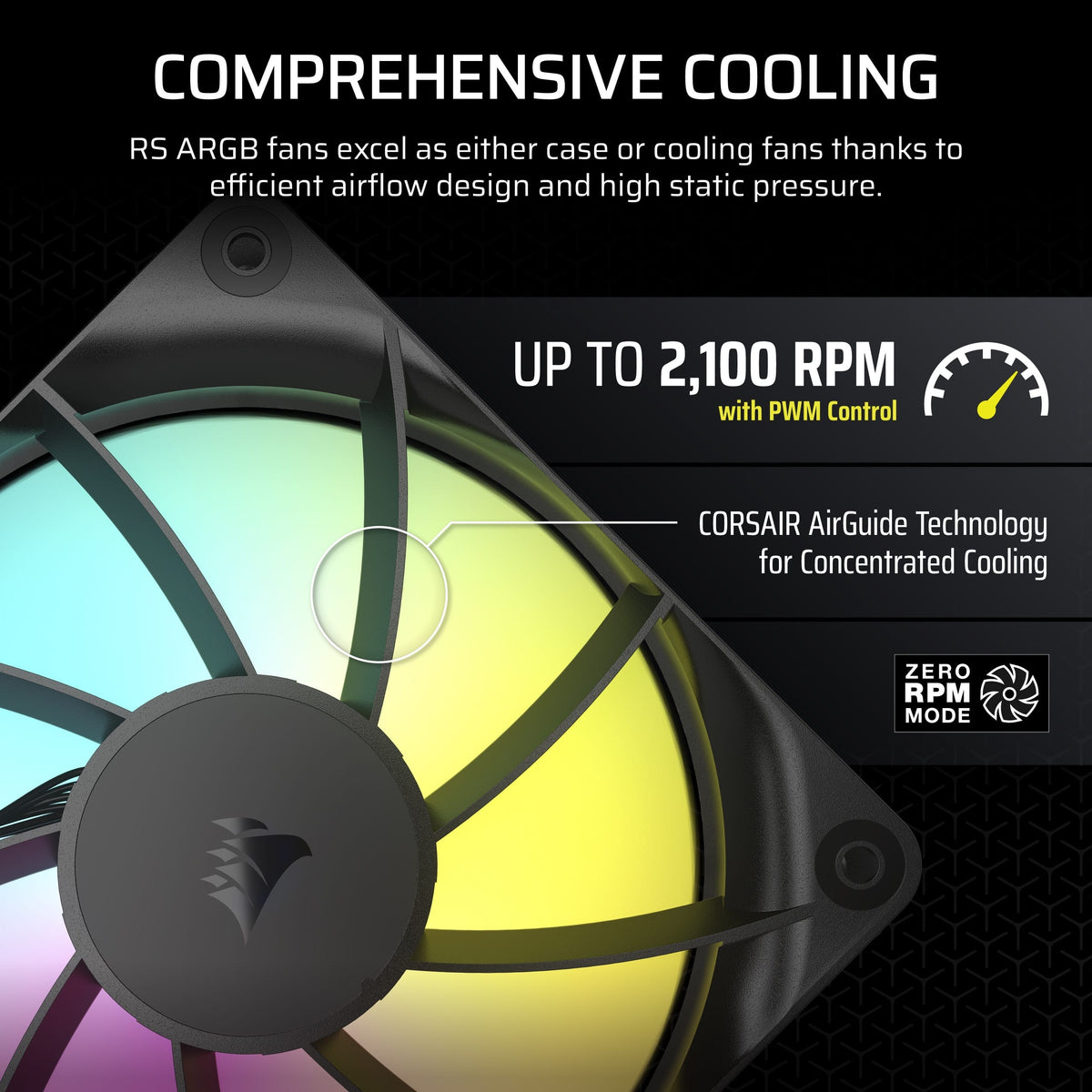 CORSAIR - RS120 ARGB 120mm PWM Case Fans (3-pack) - Black