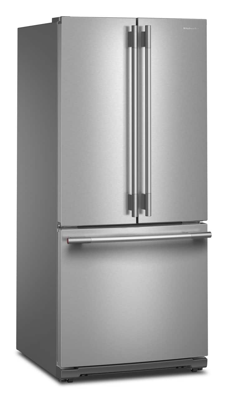 KitchenAid - 30 in. Wide 20 cu. ft. French Door Refrigerator with PrintShield Finish and Interior Dispense - Stainless Steel