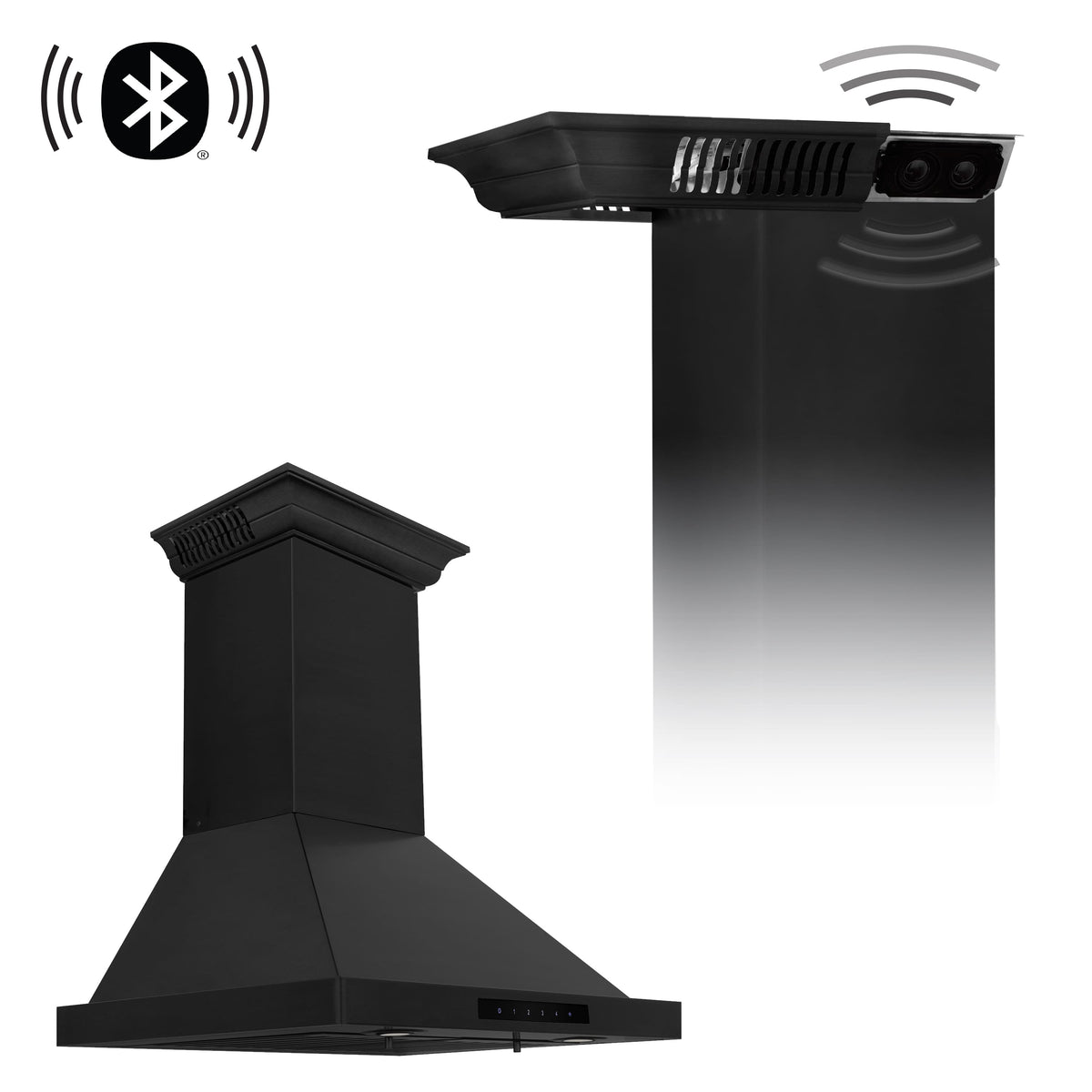 ZLINE - 24 inches - Externally Vented - Wall Range Hood - Black Stainless Steel