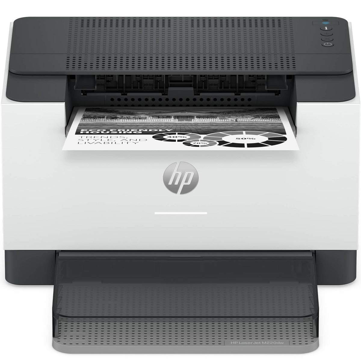 HP - LaserJet M220dw Wireless Black-and-White Compact Laser Printer, AI-Enabled - White
