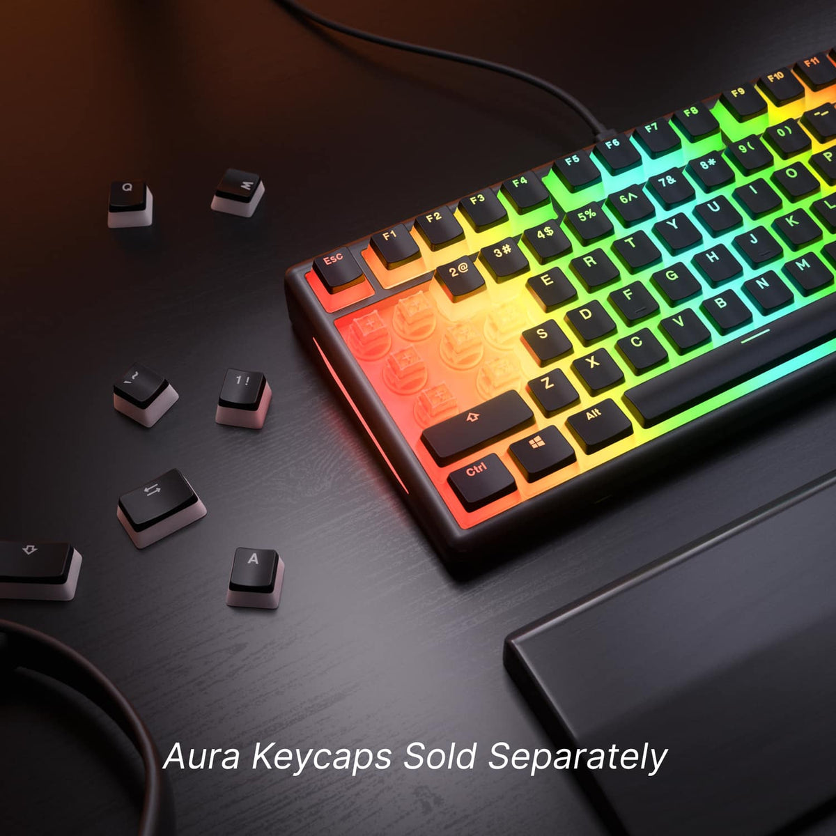 Glorious - GMBK 75% Wired Membrane Gaming Keyboard with Swappable MX-Compatible Keycaps - Black