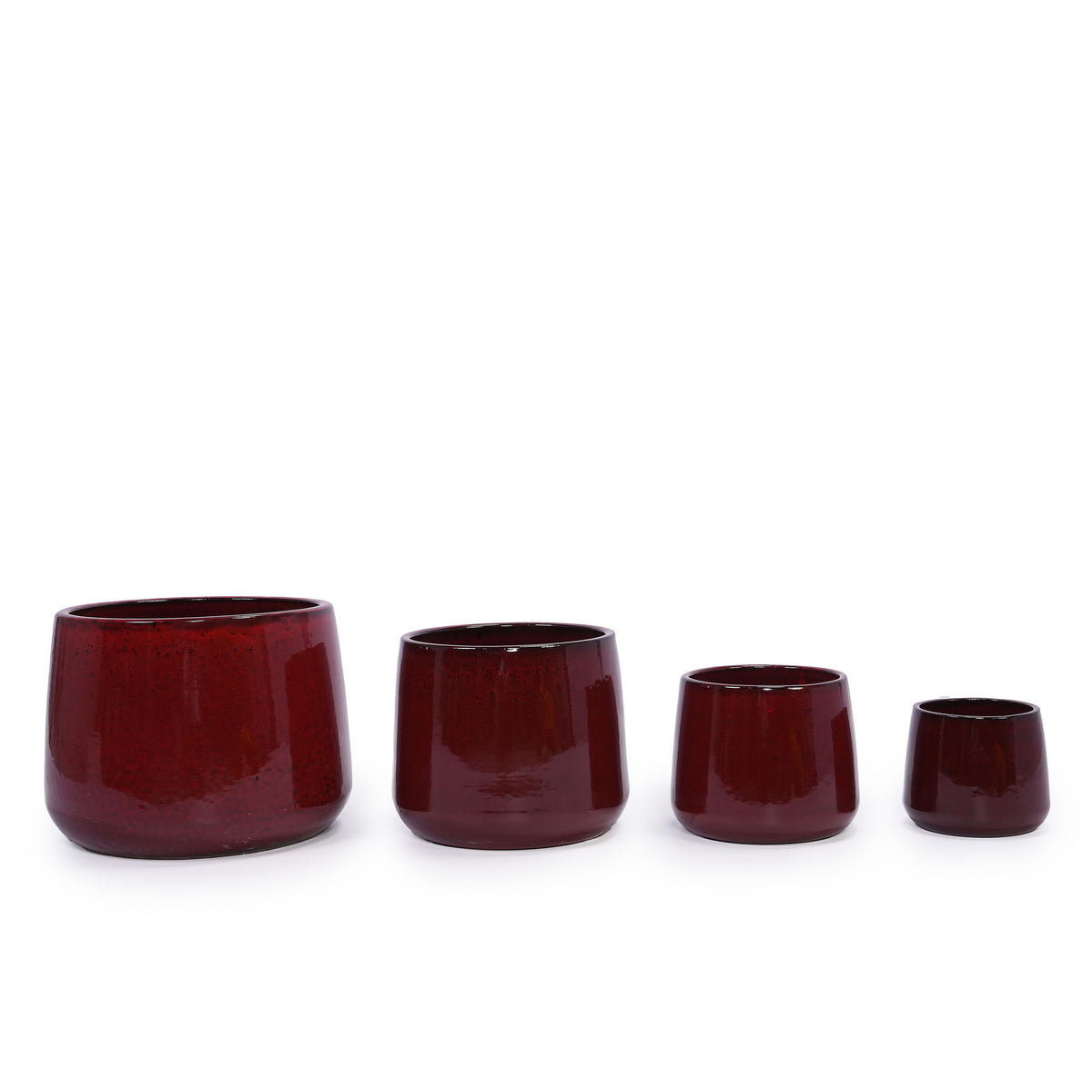Maceta de 4 piezas, maceta para interiores y exteriores para patio, jardín o alféizares de ventana - Rojo Pasta de Frijol