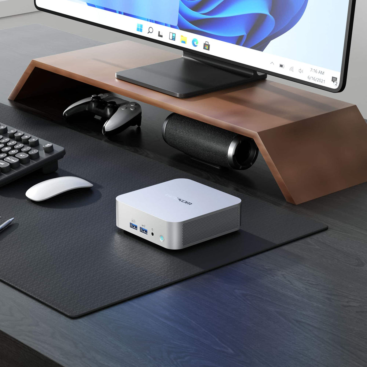 GEEKOM - A5 Pro Mini PC AMD Ryzen 5 7530U, 16GB DDR4 RAM, 512GB NVMe SSD Storage - Silver