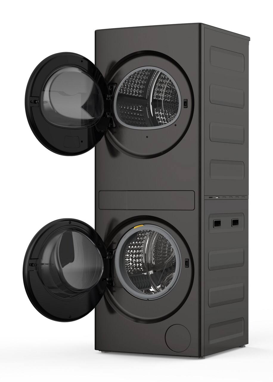 Whirlpool - 2.7 Cu. Ft. Washer and 4.3 Cu. Ft. Electric Dryer Ventless Heat Pump Laundry Tower and Energy Star - Titanium Metallic