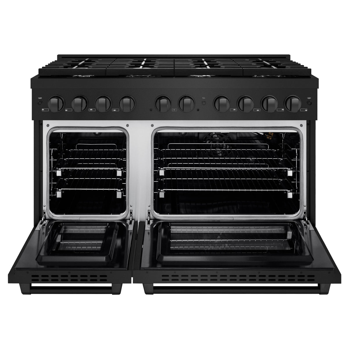 ZLINE - 48 in. Wide 8 Burner Paramount Double Oven Gas Range  (SGRB-48) - Black Stainless Steel