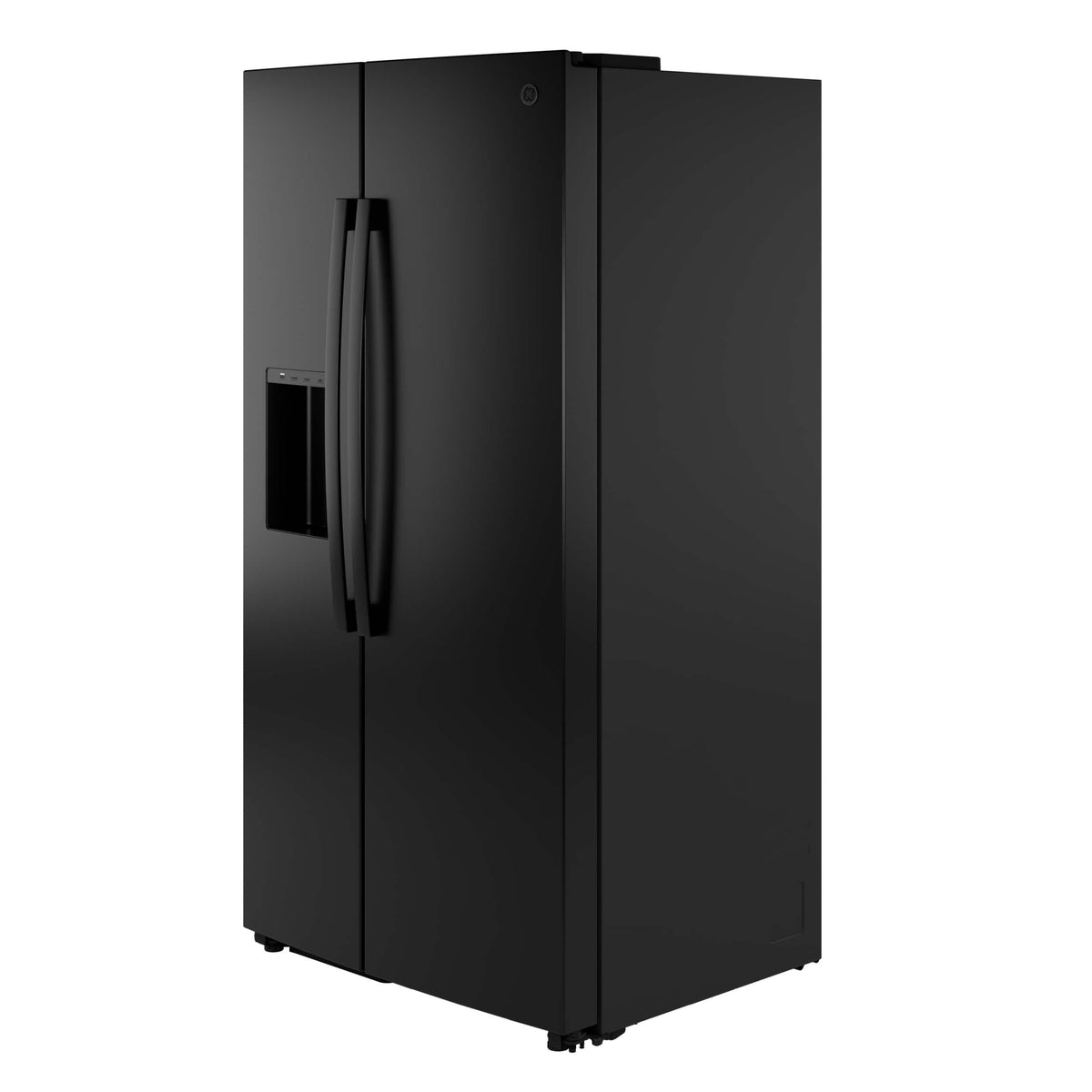GE - 36 in. Wide 23.6 Cu. Ft. Counter Depth Side-By-Side Refrigerator with Extra Tall Dispenser and In-Door Icemaker - Black