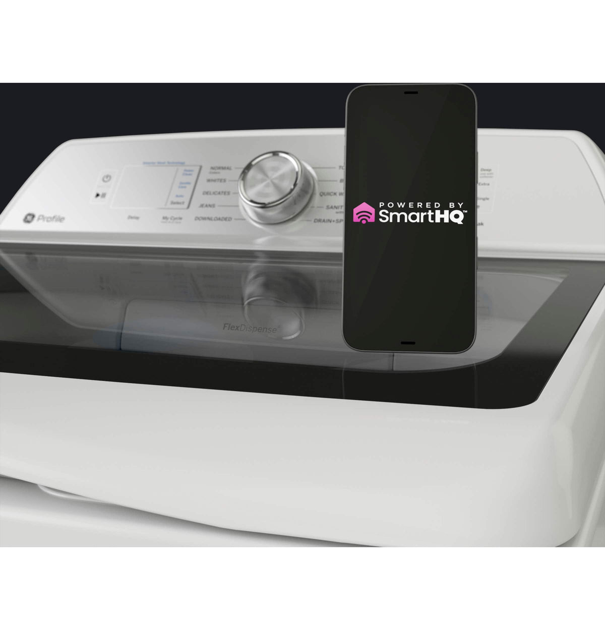 GE Profile - 5.0 Cu. Ft. High Efficiency Smart Top Load Washer with Smarter Wash Technology, Easier Reach & Microban Technology - White