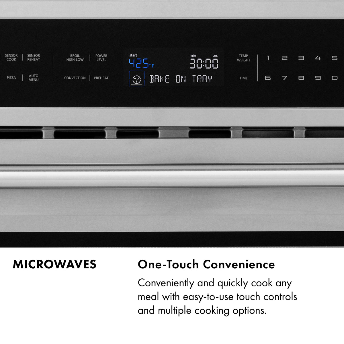 ZLINE - 24 in. 1.2 cu. ft. Built-in Microwave Drawer with Sensor Cooking and Traditional Handle - Satin Stainless Steel