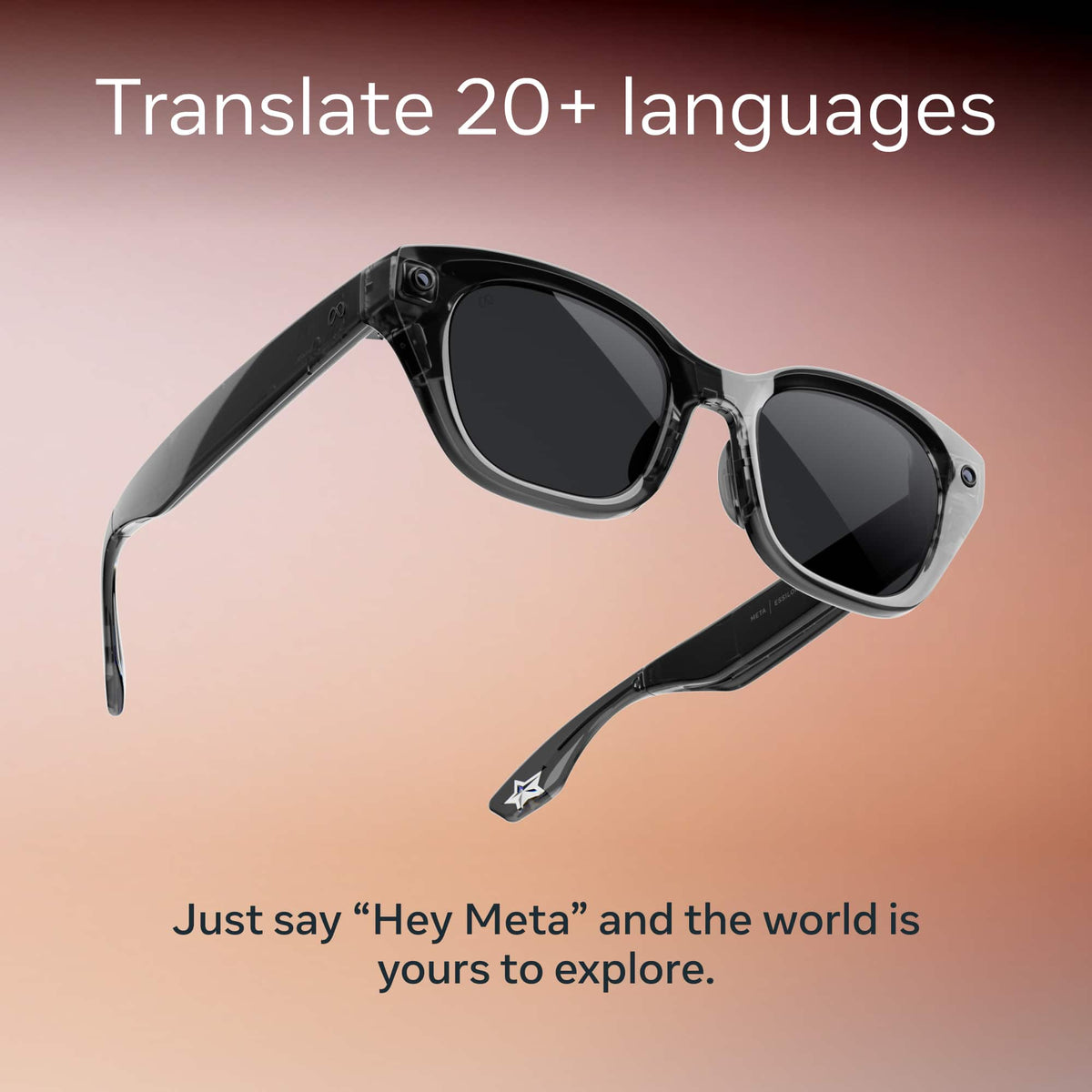 Meta - Glasses, Capri Lisa Edition, Smart Frame, AI Glasses - Grey Lenses - Eclipse