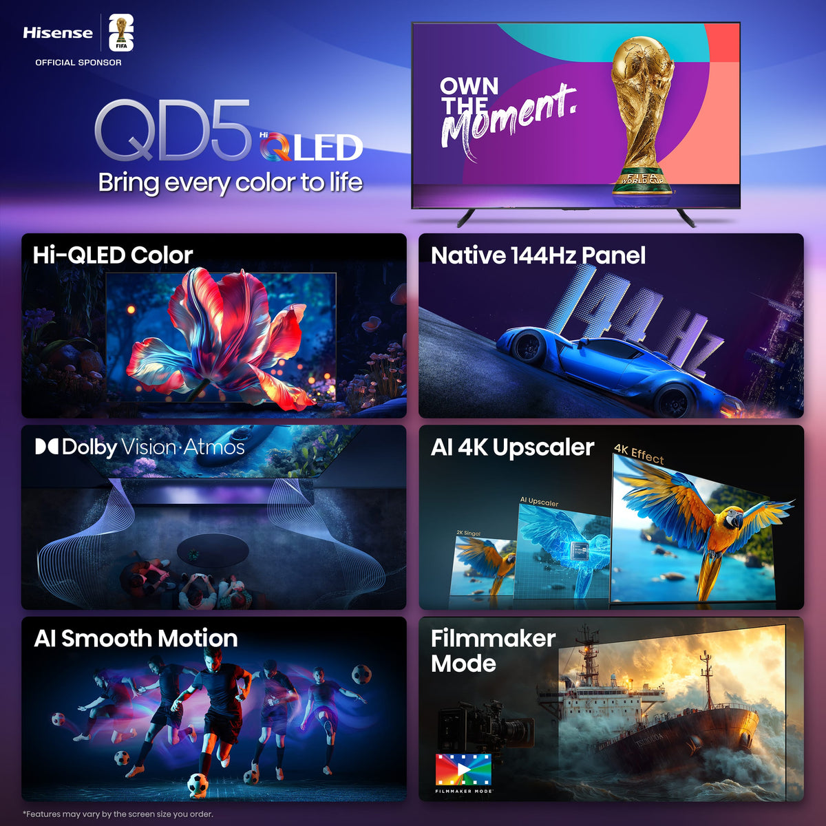 Hisense - 98" Class QD5 Series Hi-QLED 4K UHD Smart Google TV (2025)