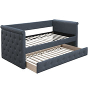 Sofá cama contemporáneo con capitoné de botones y nido de láminas