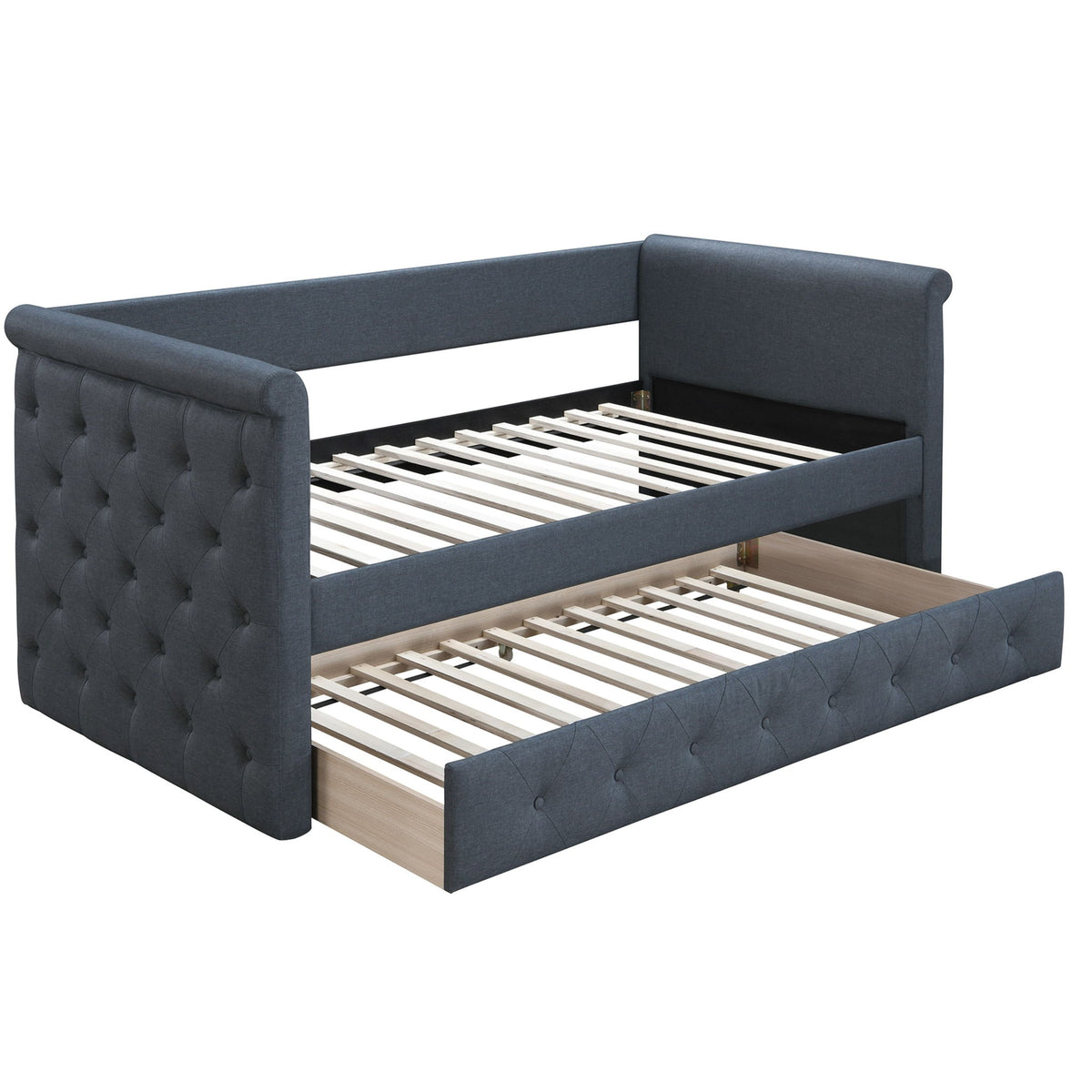 Sofá cama contemporáneo con capitoné de botones y nido de láminas