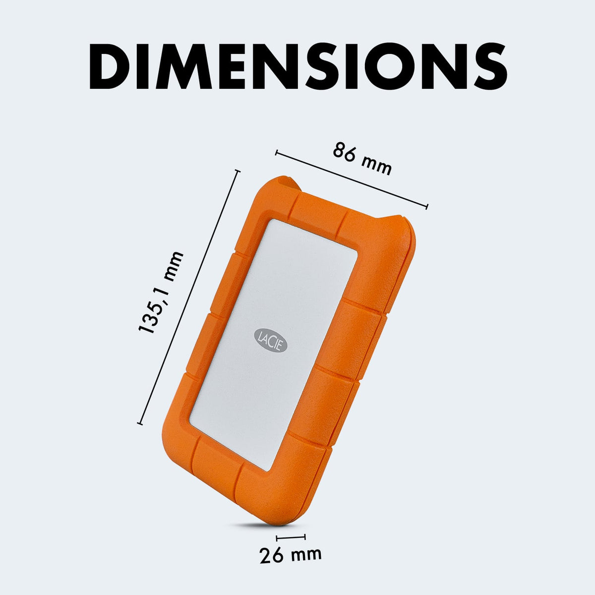LaCie - 4TB Rugged USB-C Portable Hard Drive - Orange/Silver