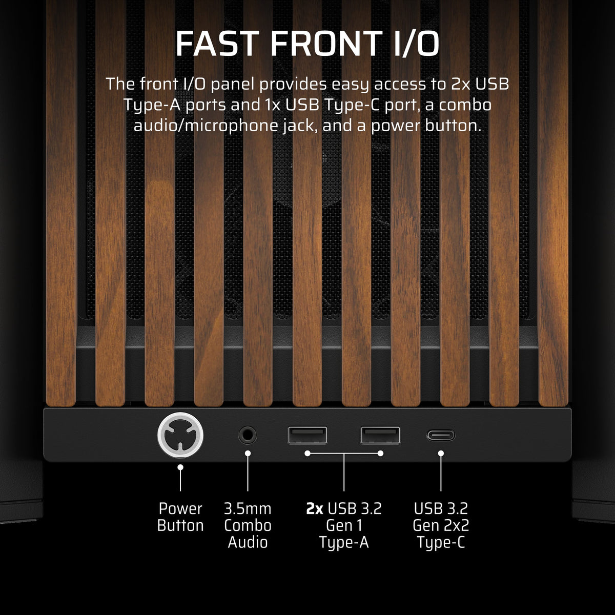 CORSAIR - FRAME 4000D WOOD RS Modular High Airflow Mid-Tower PC Case - Black & Walnut