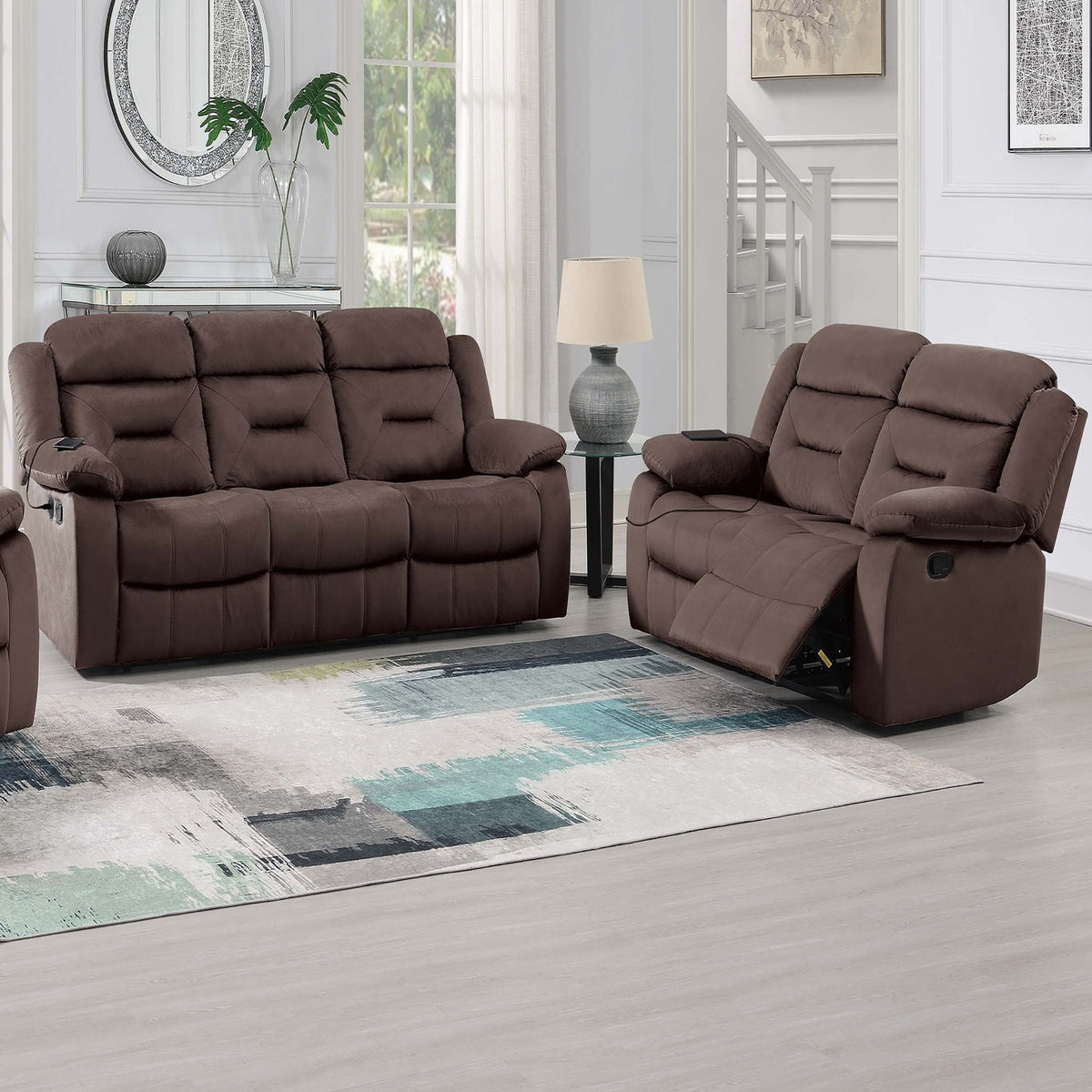 Juego de sala contemporáneo con brazos de almohada y soporte para la cabeza