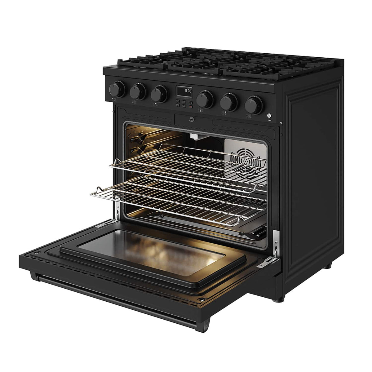 Thor Kitchen - 6.0 Cu. Ft. Freestanding LP Gas Convection Range - Matte Black