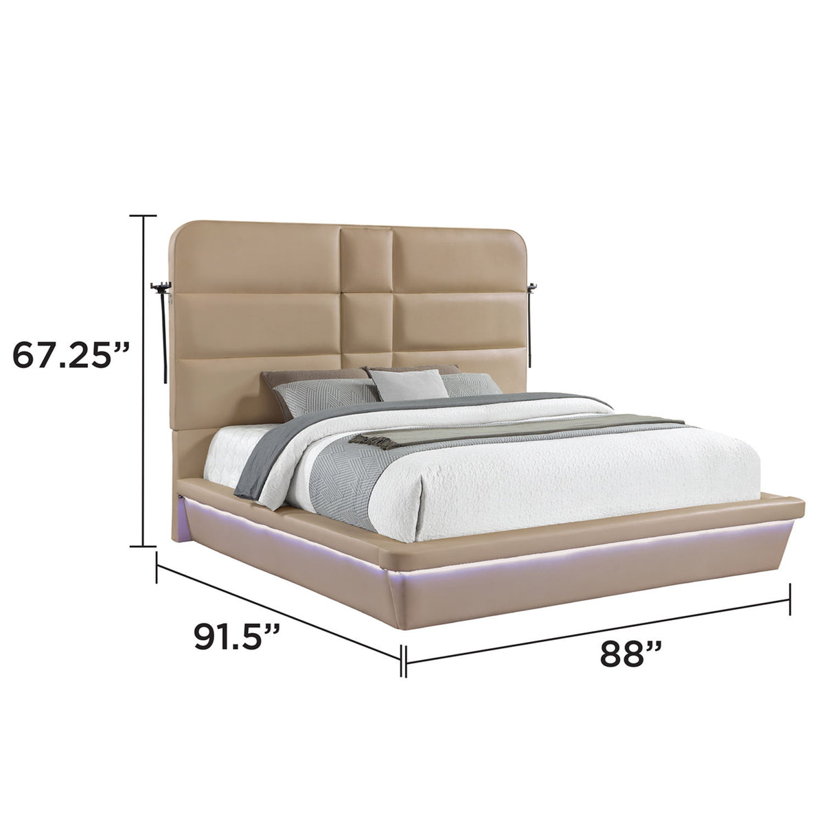 Futura - Cama tapizada con cabecero alto